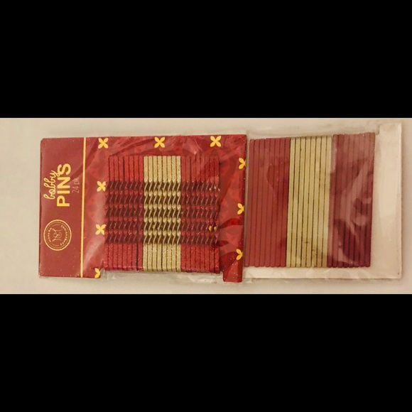 New Red Gold Glitter 48 Bobby Pins 2” Long Valentine’s Day main image 6